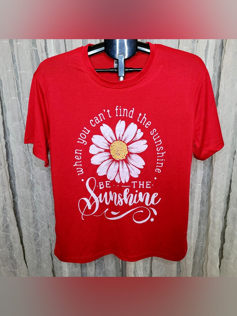Digiprint Red Daisy Be The Sunshine Graphic Short Sleeve T-Shirt XL